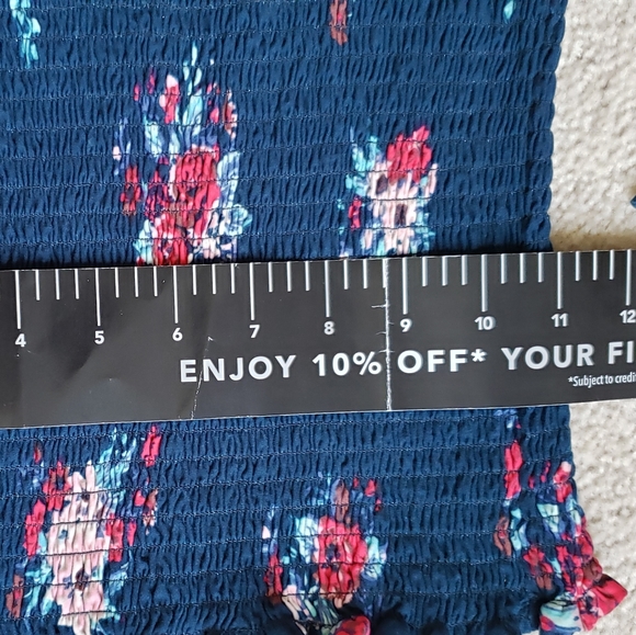 DEREK HEART Tie Floral Short Sleeve Top Casual - Picture 6 of 7